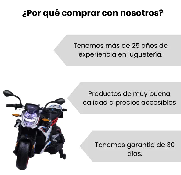 Montable Moto Eléctrica 1008HR Con Luces LED, Sonido, USB Y Ruedas De Apoyo