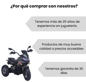 Montable Moto HD Infantil 3 Ruedas Con Luces LED, Sonidos, Bluetooth, USB Y Micrófono