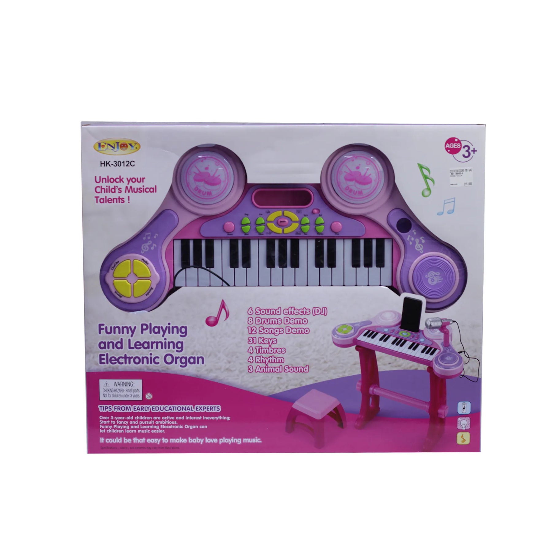 Piano Infantil con Micrófono, Silla, Luces, Sonidos Y Conexión MP3