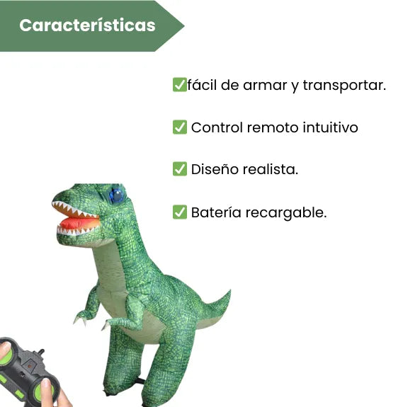 Dinosaurio Inflable a Control Remoto Juguete Interactivo para Niños