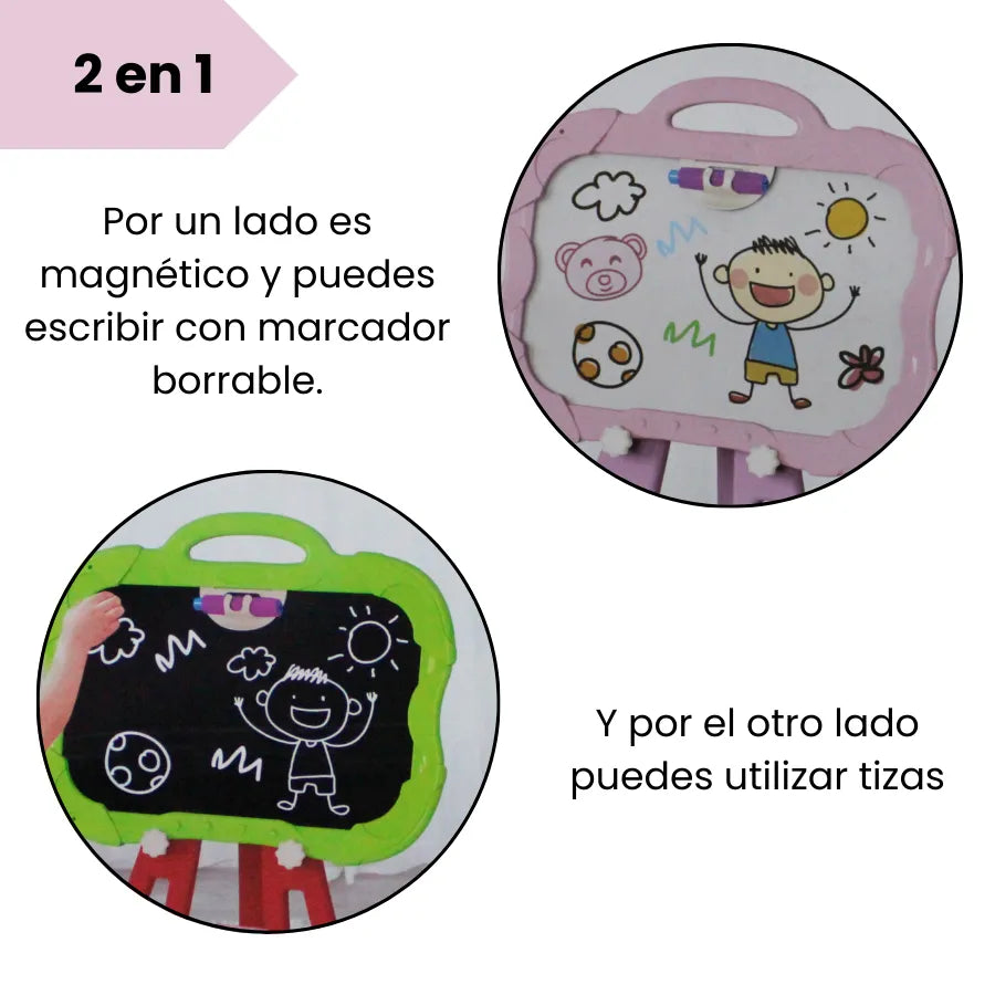 Tablero Doble Para Niñas Y Niños Con Accesorios