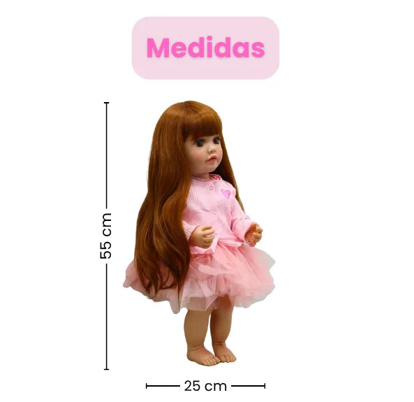 Muñeca Bebé Real Gestos Grande 55 cm Interactiva Habla, Canta, Mueve Cabeza, Boca y Manos