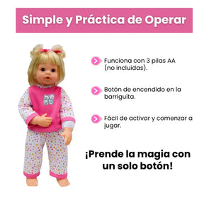 Muñeca 5 Sentidos Interactiva Que Habla Canta y Responde al Tacto 28 Funciones