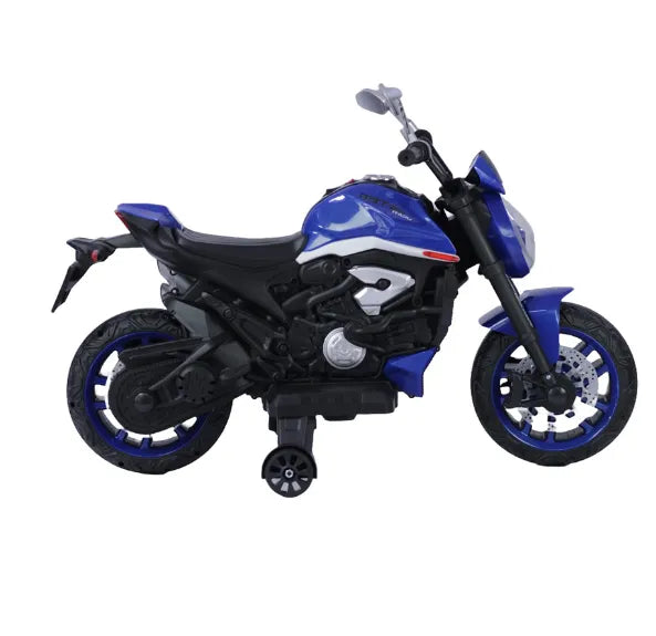 Montable Moto MT Eléctrica Para Niños Con Luces, Sonidos, Ruedas de Apoyo y Bluetooth