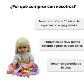 Muñeca Bebé Real Habla con Ropa de Unicornio, Cabello Largo Peinable y Accesorios