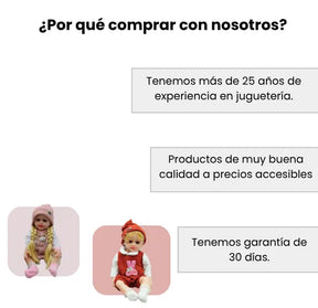 Muñeca Reborn de Silicona Con Sonidos Peinable con Tetero y Chupete