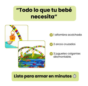 Gimnasio Didáctico para Bebé con Colgantes Interactivos Antideslizante y Colorida