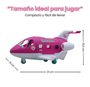 Avión Con Muñeca Piloto Mas Accesorios Interactivos Para Niñas