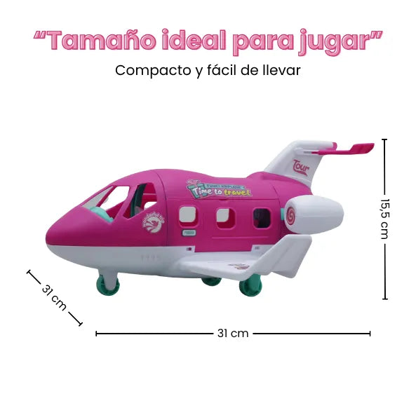 Avión Con Muñeca Piloto Mas Accesorios Interactivos Para Niñas