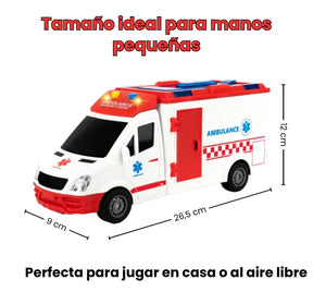 Ambulancia De Juguete Fricción Con Luces y Sonidos Mas Camilla Extraíble