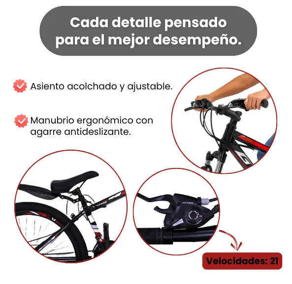 Bicicleta Rin 26 Con 21 Cambios De Velocidad Frenos De Disco Y Suspensión Delantera