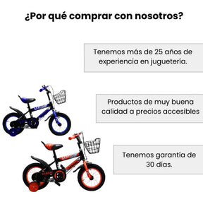 Bicicleta Infantil Rin 12 Para Niño Con Llantas Auxiliares