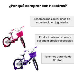 Bicicleta Infantil Rin 16 Para Niña Con Llantas Auxiliares