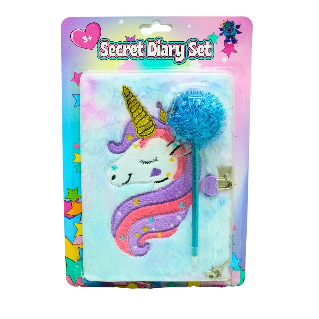 Diario Secreto Unicornio Peluche Con Candado