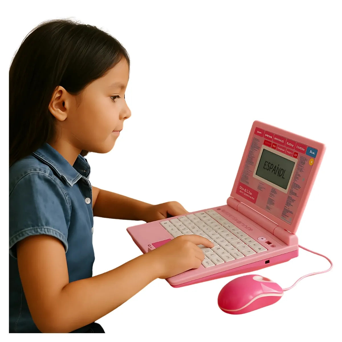 Computador Didactico Juguete Con 130 Funciones De Niña Rosado
