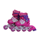 Patines Ajustables Para Niñas Con Kit De Protección 4 Llantas Y Línea