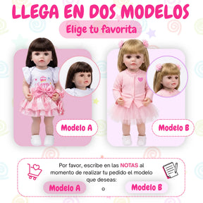 Muñeca Bebé Real Gestos Grande 55 cm Interactiva Habla, Canta, Mueve Cabeza, Boca y Manos