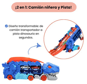 Pista Niñera Dinosaurio Transportadora Transformable 2 en 1 Para Niños