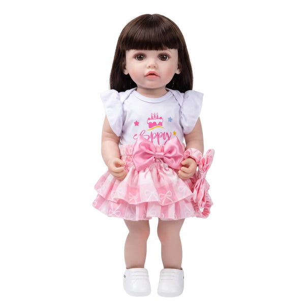 Muñeca Bebé Real Gestos Grande 55 cm Interactiva Habla, Canta, Mueve Cabeza, Boca y Manos