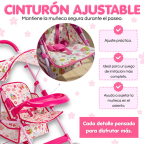 Coche Metálico Grande Plegable Para Muñecas