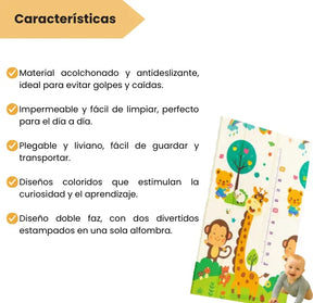 Tapete De Juego Plegable Para Bebé Doble Faz Acolchonado Y Antideslizante