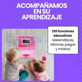 Computador Didactico Juguete Con 130 Funciones De Niña Rosado