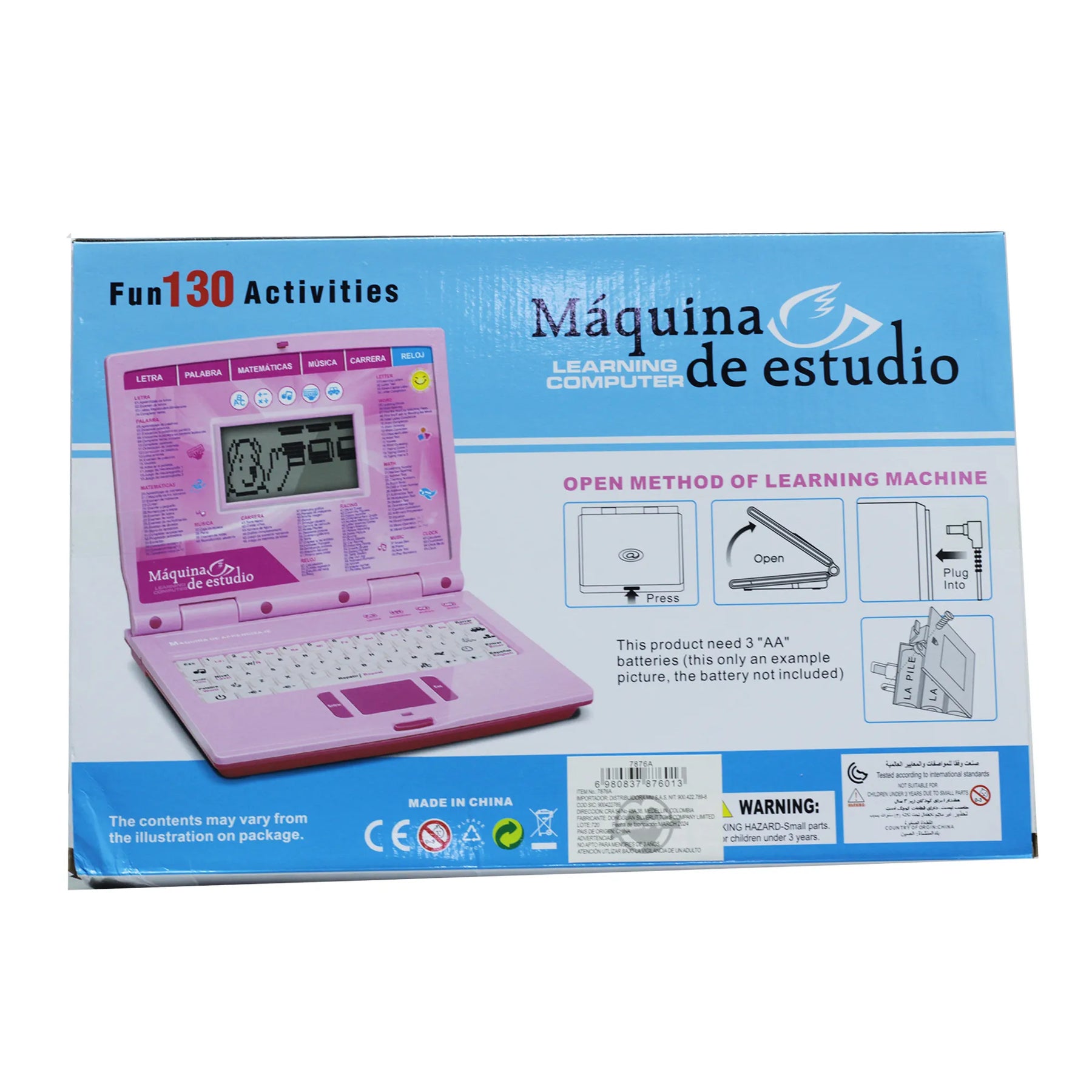 Computador Didactico Juguete Con 130 Funciones De Niña Rosado