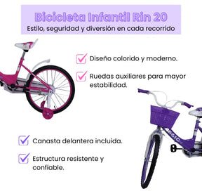 Bicicleta Infantil Rin 20 Para Niñas