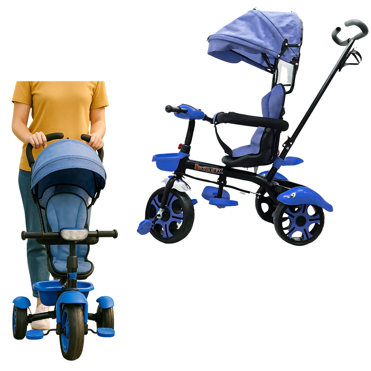 Triciclo Paseador 2 en 1 Con Guía Para Bebes Niñas y Niños
