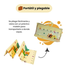Tapete De Juego Plegable Para Bebé Doble Faz Acolchonado Y Antideslizante