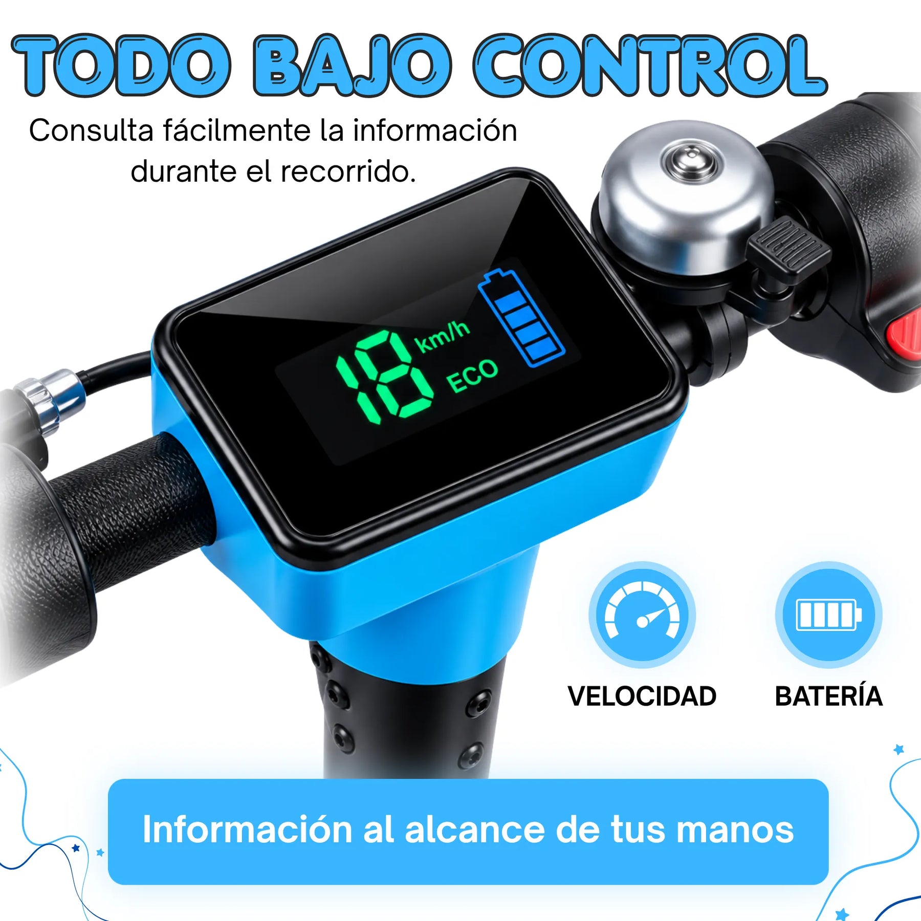 Scooter Eléctrico con Luces LED, Bluetooth y Pantalla Digital Para Niña y Niño