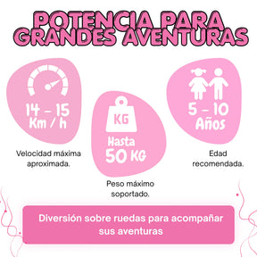 Scooter Eléctrico con Luces LED, Bluetooth y Pantalla Digital Para Niña y Niño