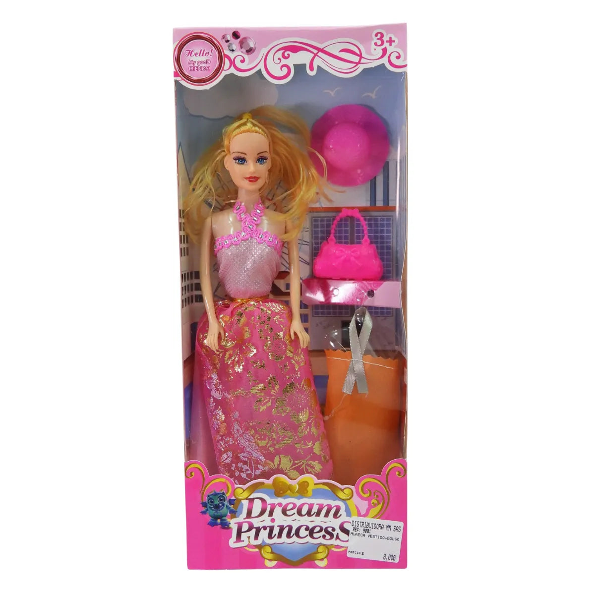 MUÑECA VESTIDO+ BOLSO