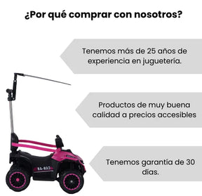 Montable Cuatrimoto Pequeña Para Niñas Con Guía, Luces y Bluetooth