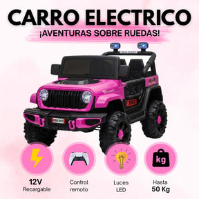 Montable Campero Mediano Para Niña Con Control Remoto, Luces LED Y Sonidos