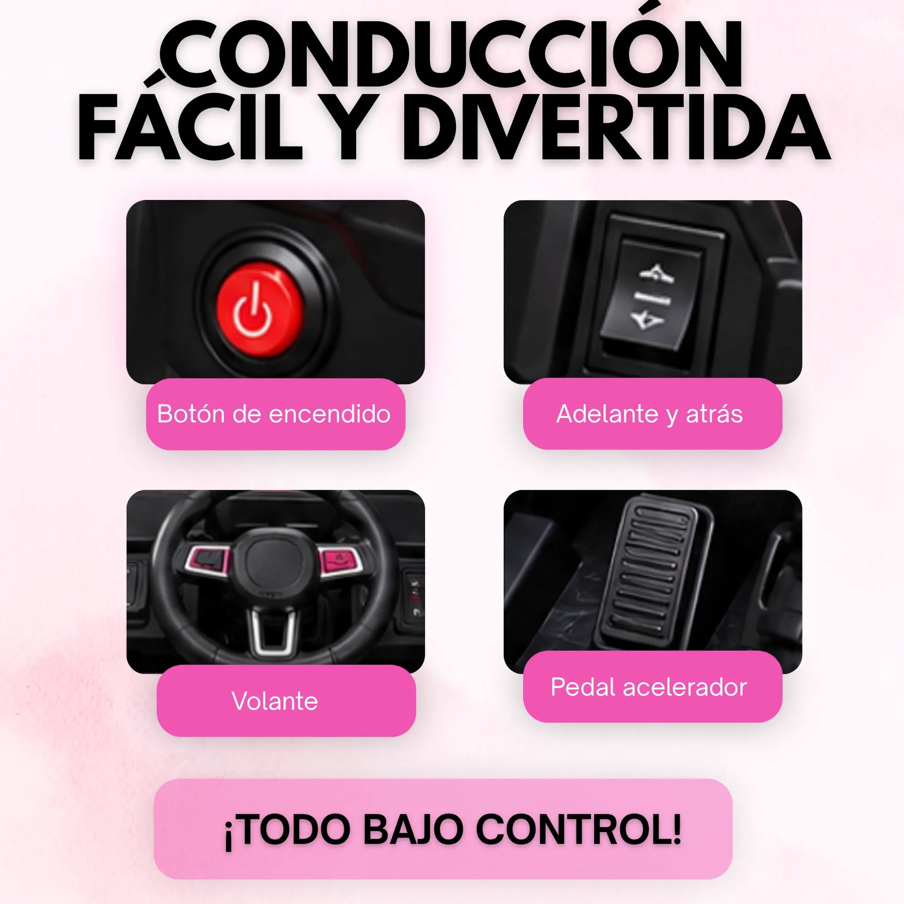 Montable Campero Mediano Para Niña Con Control Remoto, Luces LED Y Sonidos