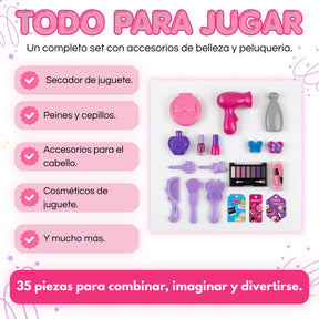 Tocador Infantil Princesa Luz, Sonido, Proyección, Silla y Accesorios