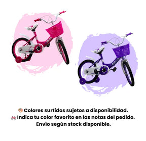 Bicicleta Infantil Rin 16 Para Niña Con Llantas Auxiliares