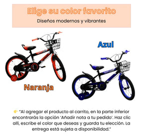 Bicicleta Infantil Rin 16 Para Niño Con Llantas Auxiliares