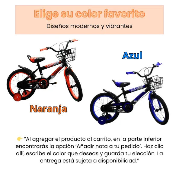 Bicicleta Infantil Rin 16 Para Niño Con Llantas Auxiliares