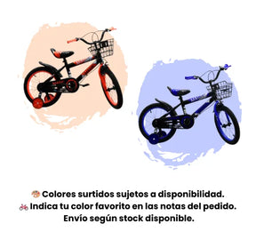 Bicicleta Infantil Rin 16 Para Niño Con Llantas Auxiliares