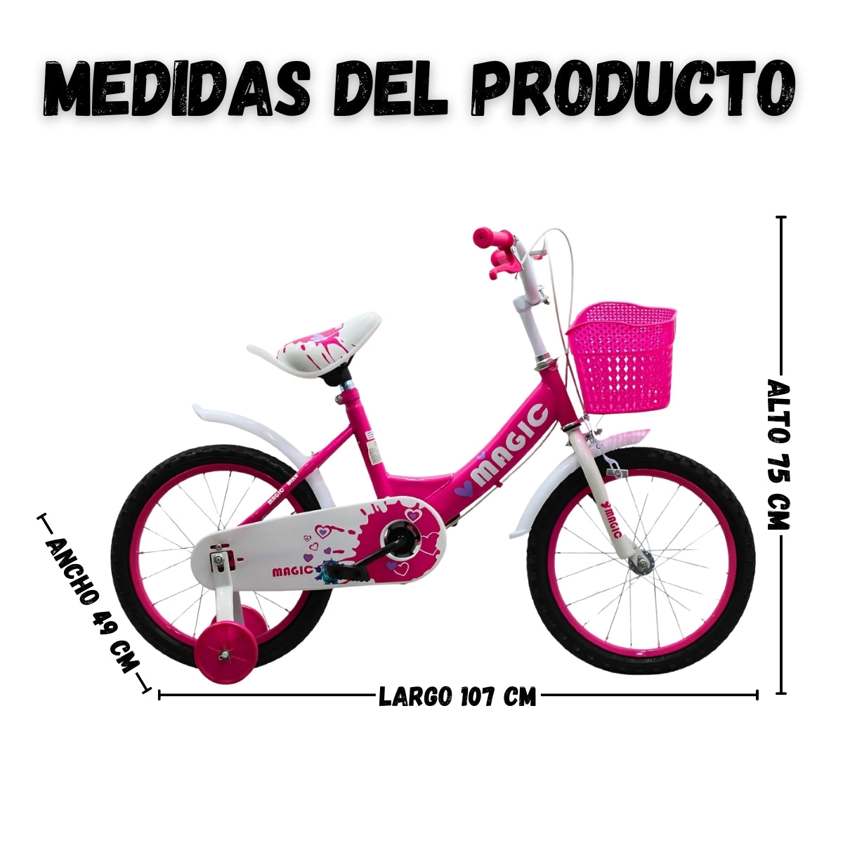 Bicicleta Infantil Rin 16 Para Niña Con Llantas Auxiliares