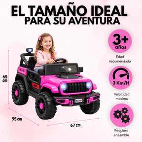 Montable Campero Mediano Para Niña Con Control Remoto, Luces LED Y Sonidos