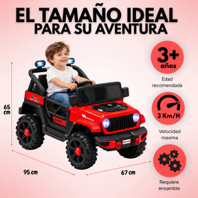 Montable Campero Mediano Para Niño Con Control Remoto, Bluetooth, Luces LED Y Sonidos