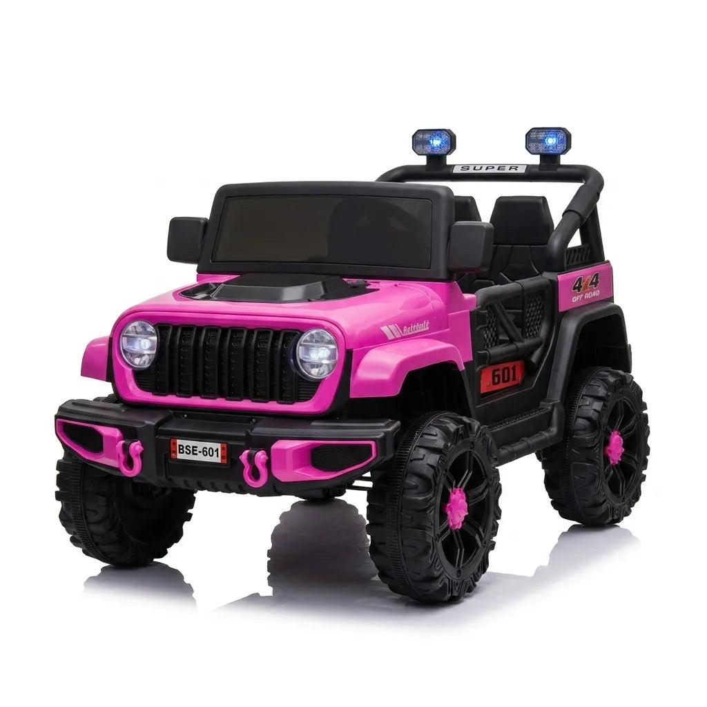Montable Campero Mediano Para Niña Con Control Remoto, Bluetooth, Luces LED Y Sonidos