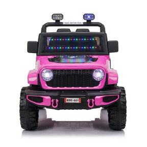 Montable Campero Mediano Para Niña Con Control Remoto, Bluetooth, Luces LED Y Sonidos
