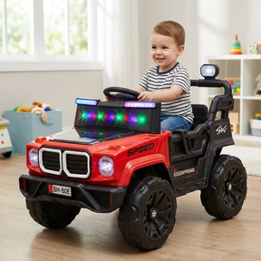 Montable Campero Mediano Para Niño Con Control Remoto, Bluetooth, Luces LED Y Sonidos