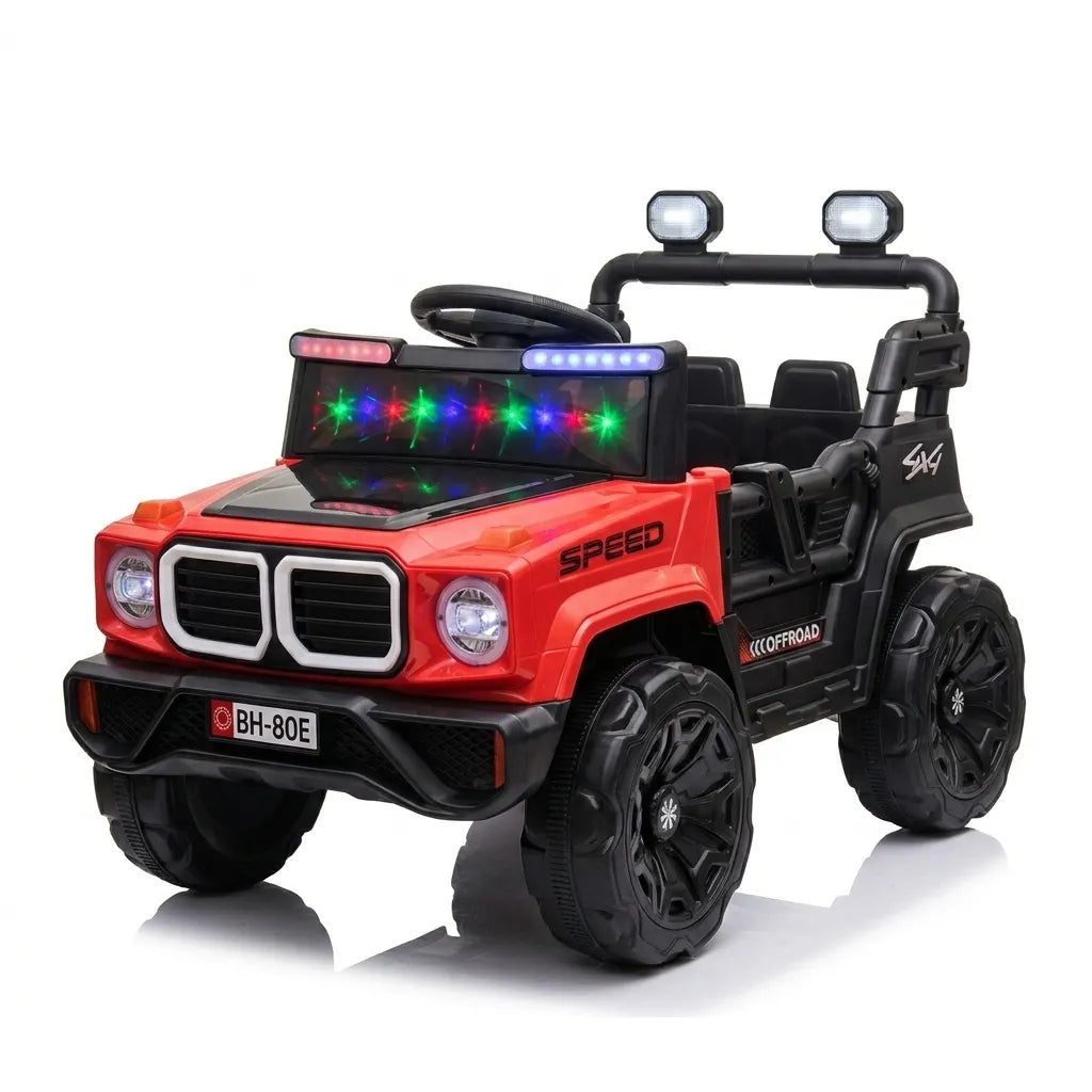 Montable Campero Mediano Para Niño Con Control Remoto, Bluetooth, Luces LED Y Sonidos