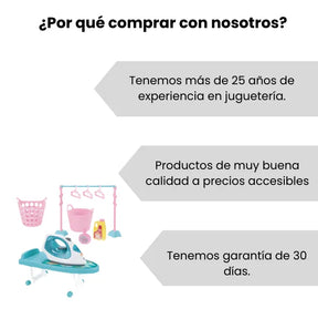 Set de Plancha Infantil Con Luz Y Vapor, Tabla de Planchado Y Accesorios Realistas