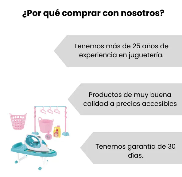 Set de Plancha Infantil Con Luz Y Vapor, Tabla de Planchado Y Accesorios Realistas